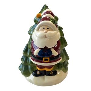 SCM Designs Santa Christmas Tree Cookie Jar‎ Holiday Decor Festive